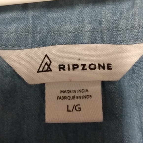 RIPZONS Men's T-shirt Size LG Blue stripes - Picture 2 of 6